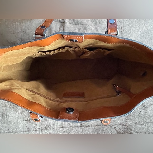 NWT~*RARE* NASH “Peruvian Painting” Solaro Satchel/Italian LEATHER/Floral Design - Picture 12 of 16